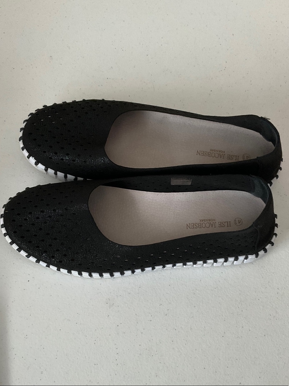 Ilse Jacobsen Tulip0026 Perforated Ballerina Slip-On Flats - Picture 3 of 6